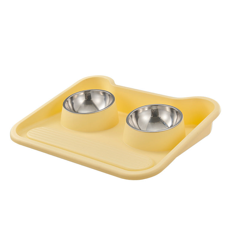 TiltGuard Stainless Steel Double Pet Bowl