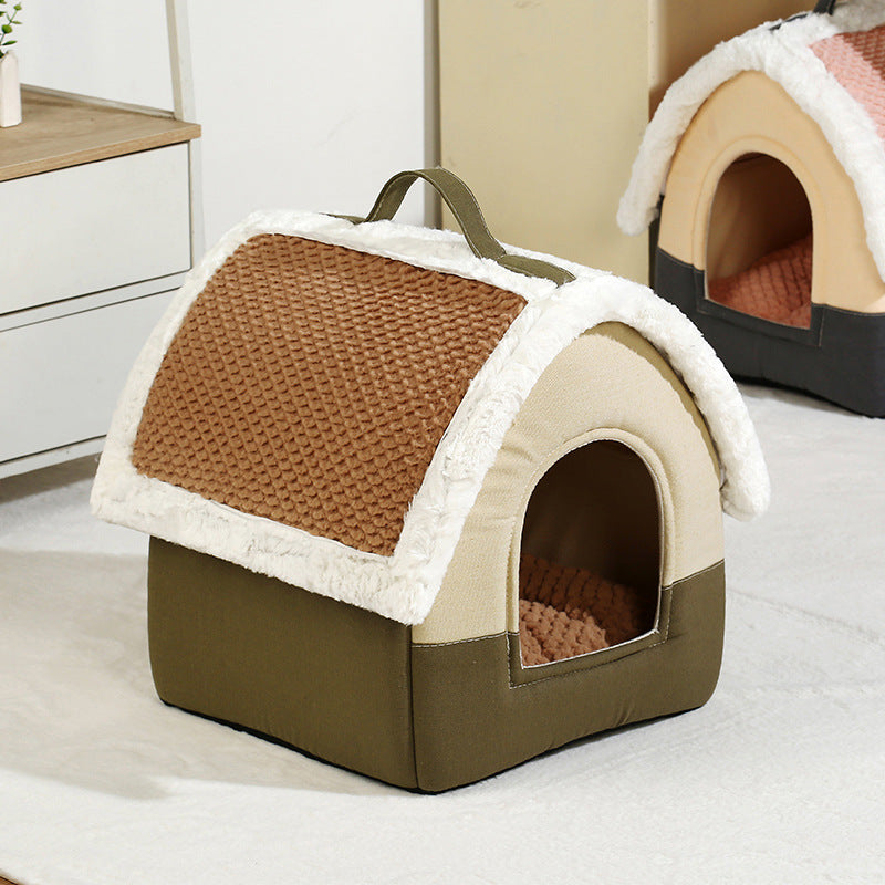 CozyPaws Foldable Pet Cave Bed