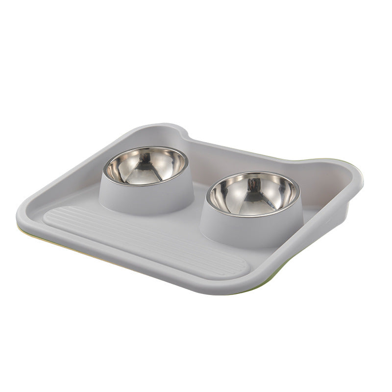 TiltGuard Stainless Steel Double Pet Bowl