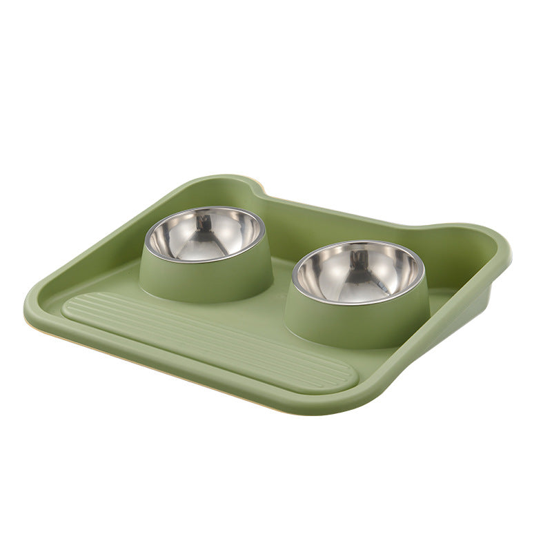 TiltGuard Stainless Steel Double Pet Bowl