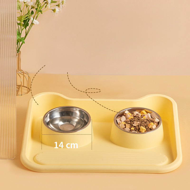 TiltGuard Stainless Steel Double Pet Bowl