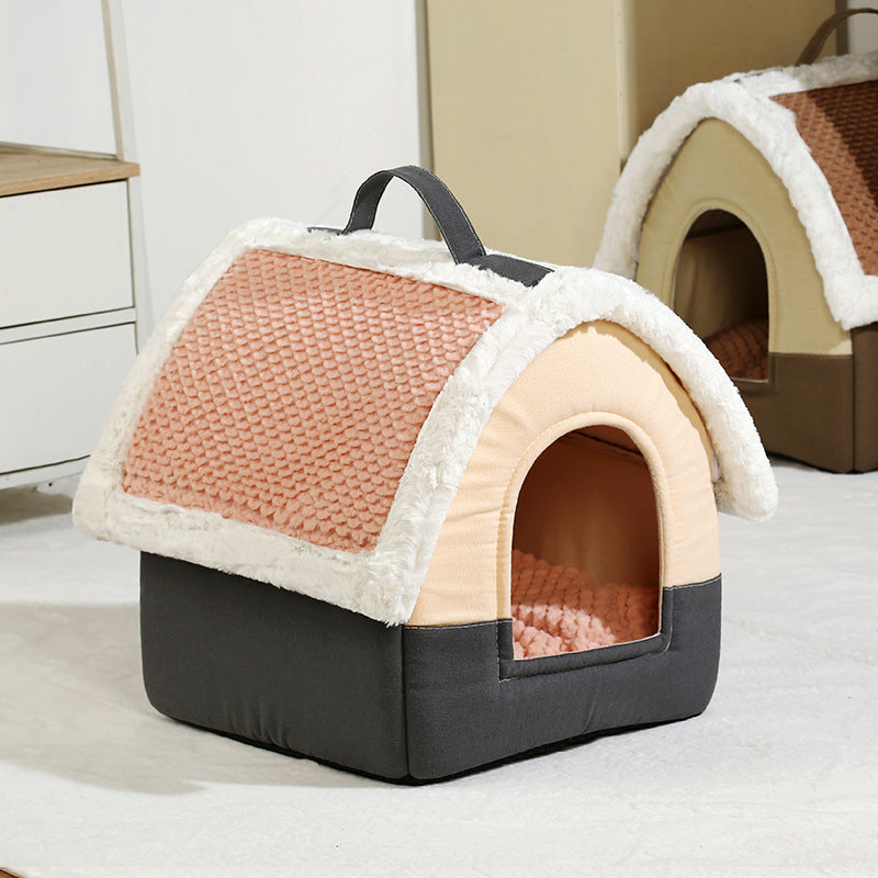CozyPaws Foldable Pet Cave Bed