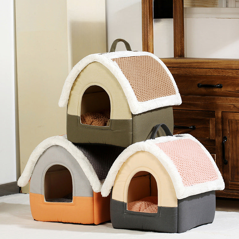CozyPaws Foldable Pet Cave Bed