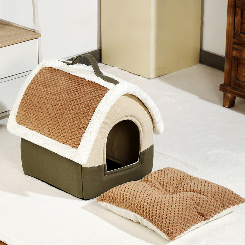 CozyPaws Foldable Pet Cave Bed